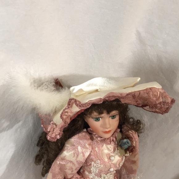 Vintage Victorian 17” Porcelain Standing Doll w/Hat - Picture 2 of 11